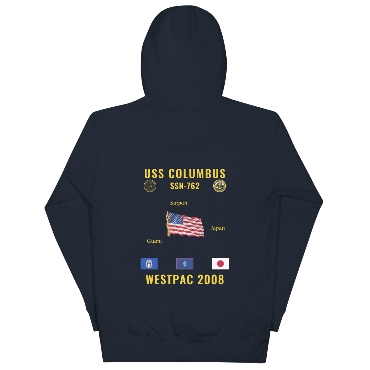USS Columbus (SSN-762) 2008 WestPac Cruise Hoodie