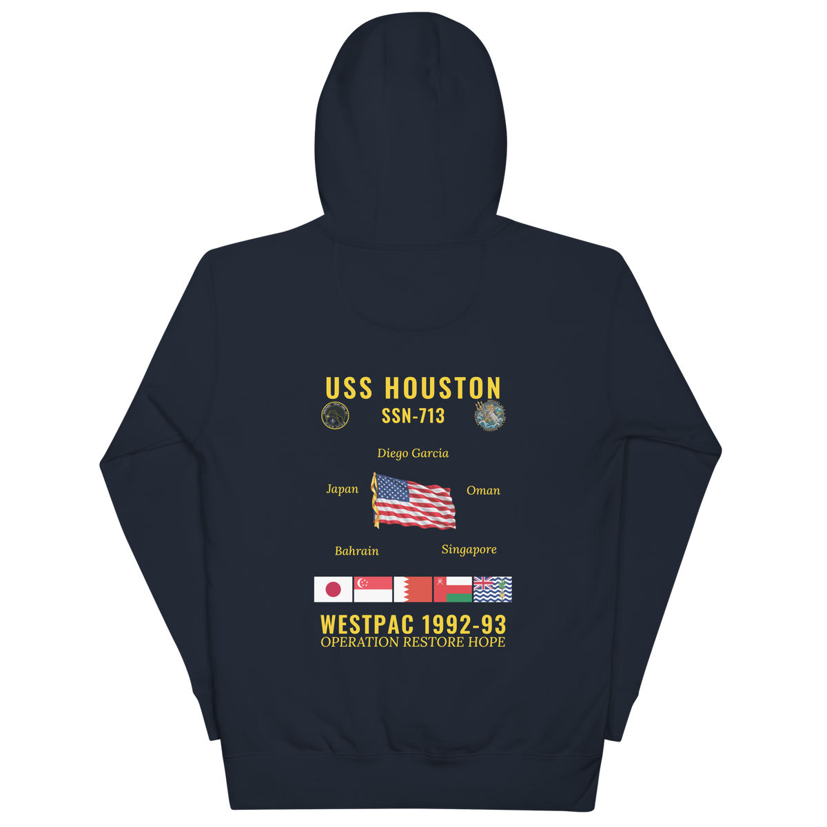 USS Houston (SSN-713) 1992-93 WestPac Cruise Hoodie