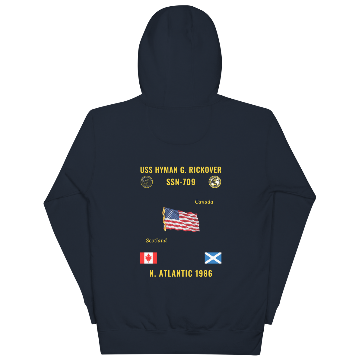 USS Hyman G. Rickover (SSN-709) 1986 N. Atlantic Cruise Hoodie