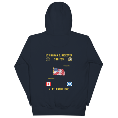 USS Hyman G. Rickover (SSN-709) 1986 N. Atlantic Cruise Hoodie