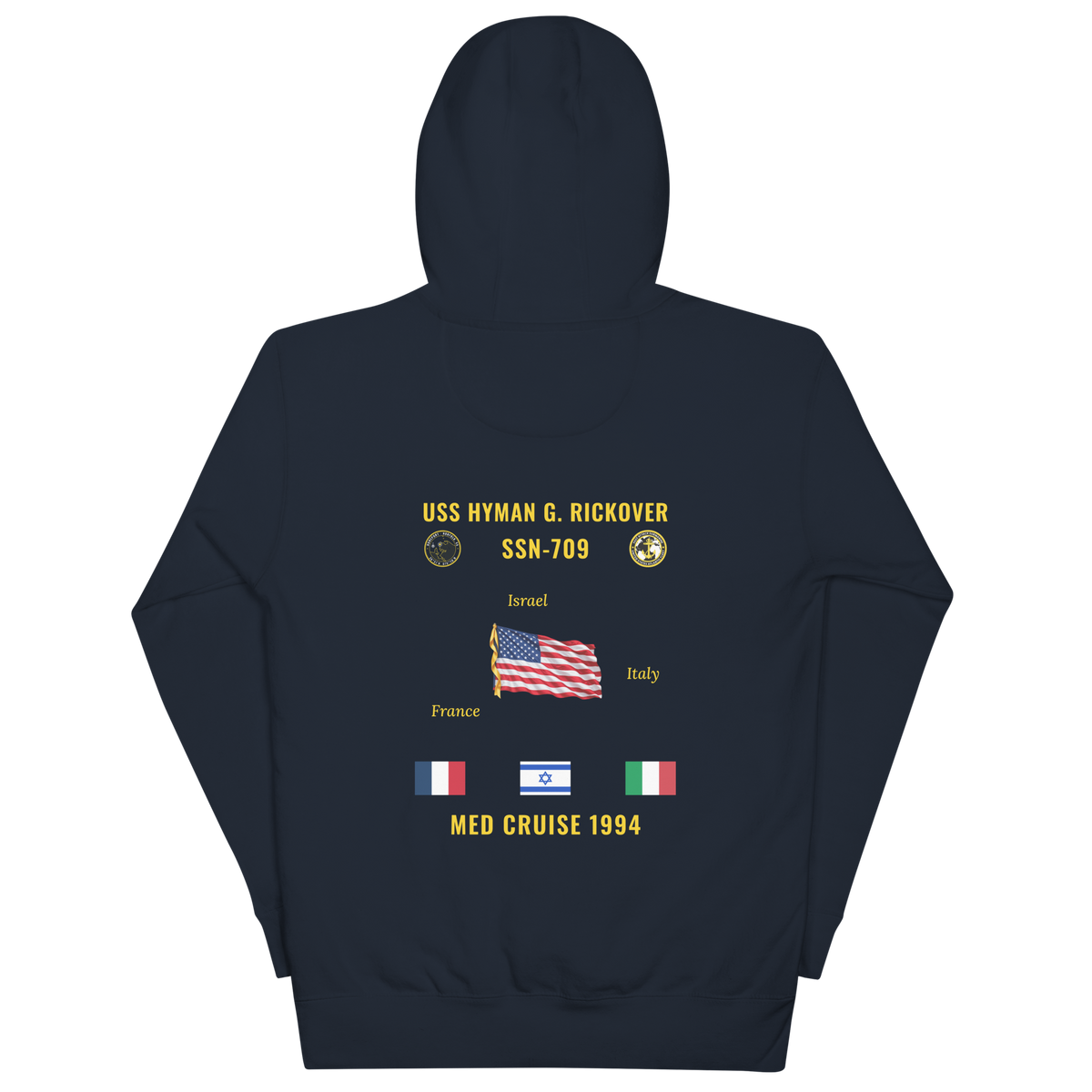 USS Hyman G. Rickover (SSN-709) 1994 Med Cruise Hoodie