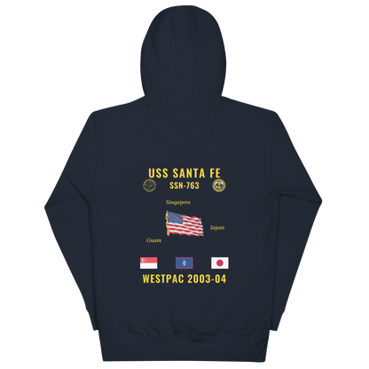 USS Santa Fe (SSN-763) 2003-04 WestPac Cruise Hoodie