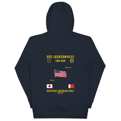 USS Jacksonville (SSN-699) 2012-13 WestPac/Arabian Gulf Cruise Hoodie