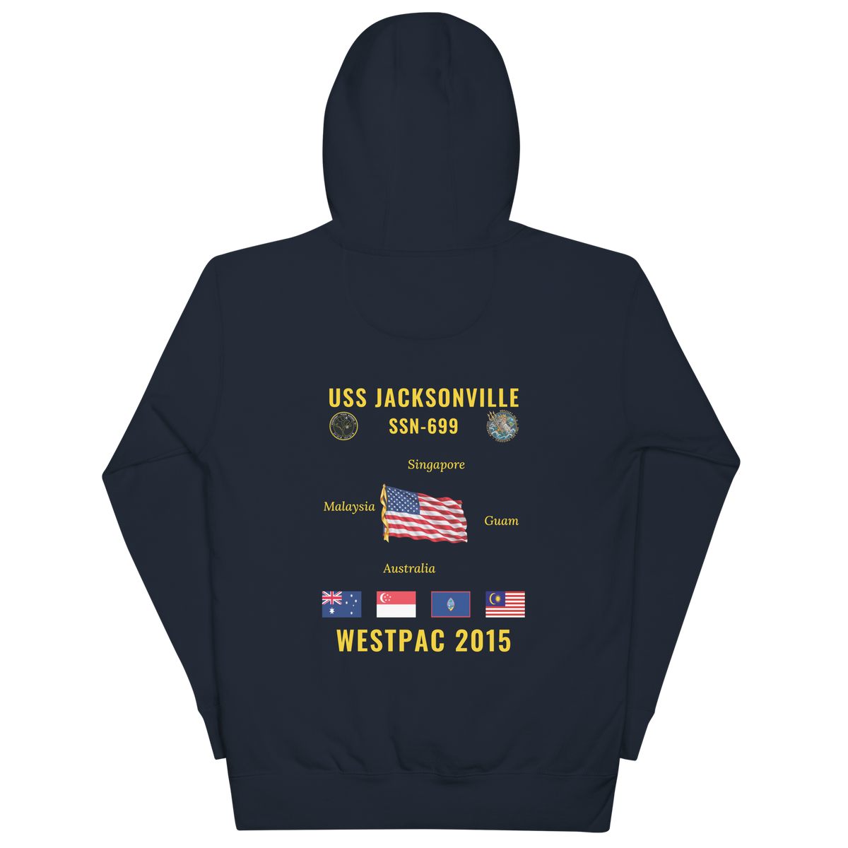 USS Jacksonville (SSN-699) 2015 WestPac Cruise Hoodie