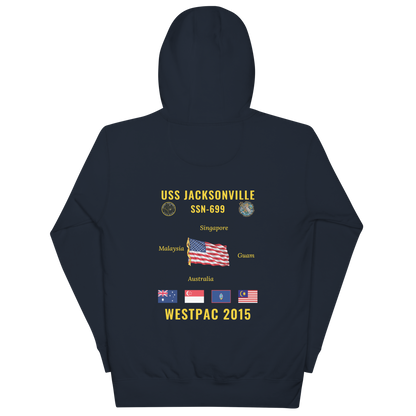 USS Jacksonville (SSN-699) 2015 WestPac Cruise Hoodie