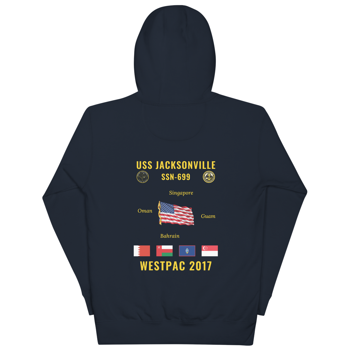 USS Jacksonville (SSN-699) 2017 WestPac Cruise Hoodie