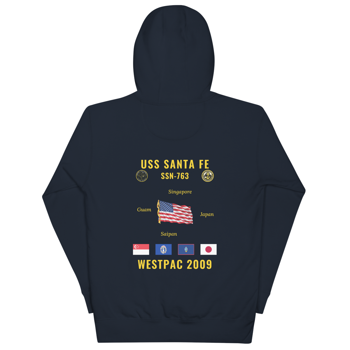 USS Santa Fe (SSN-763) 2009 WestPac Cruise Hoodie