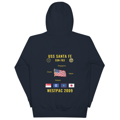 USS Santa Fe (SSN-763) 2009 WestPac Cruise Hoodie
