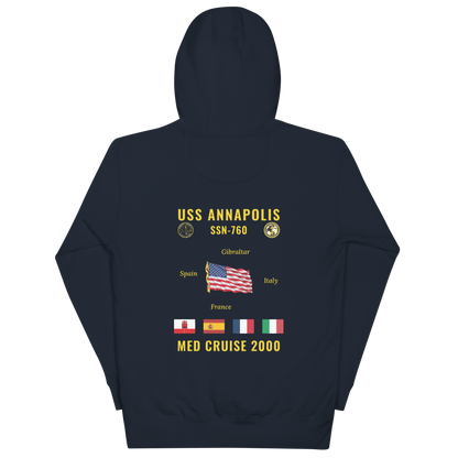 USS Annapolis (SSN-760) 2000 Med Cruise Hoodie