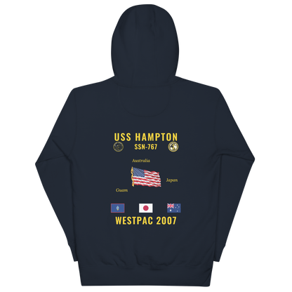 USS Hampton (SSN-767) 2007 WestPac Cruise Hoodie