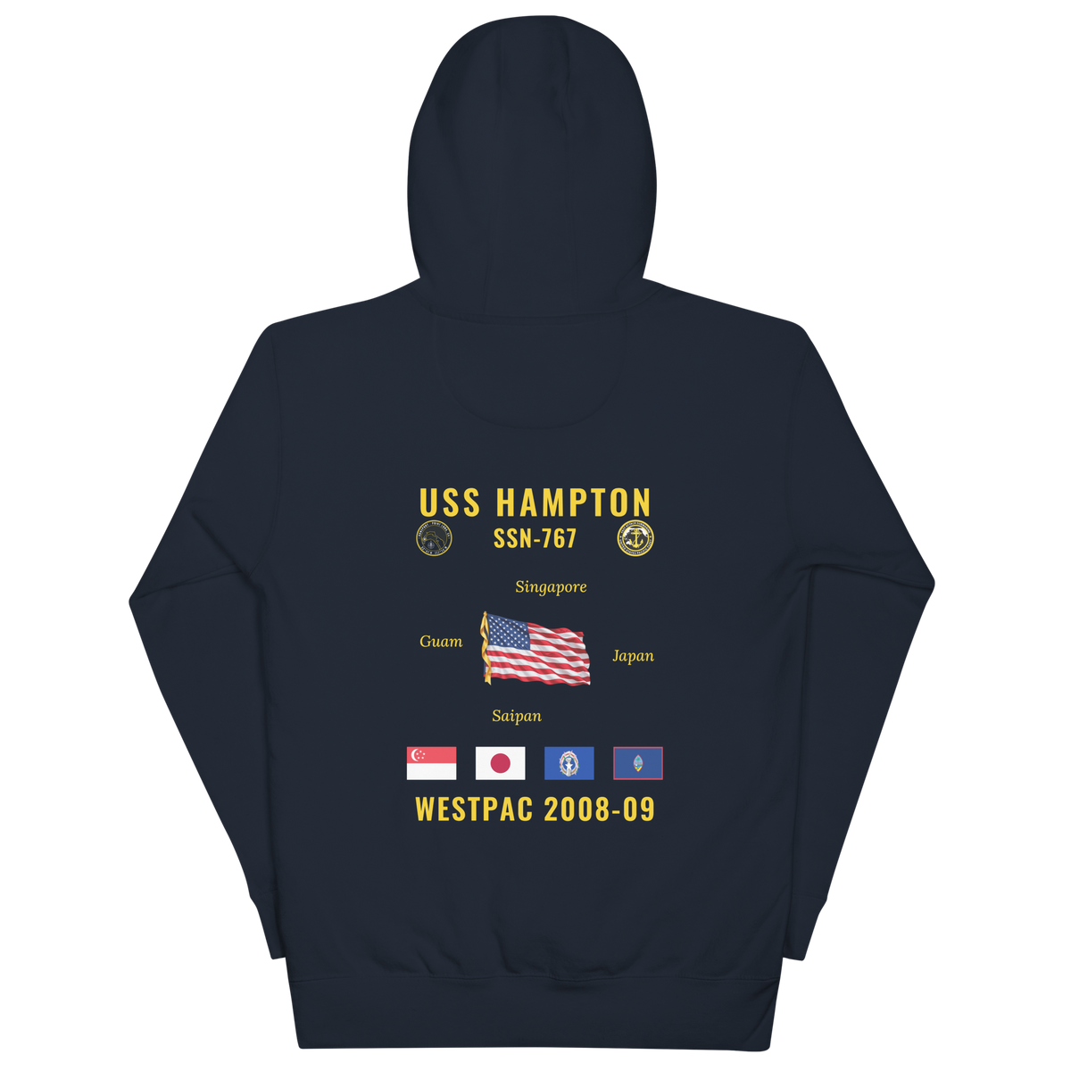 USS Hampton (SSN-767) 2008-09 WestPac Cruise Hoodie