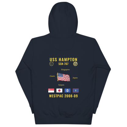 USS Hampton (SSN-767) 2008-09 WestPac Cruise Hoodie