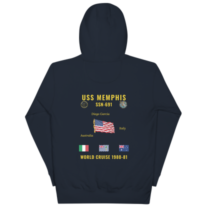 USS Memphis (SSN-691) 1980-81 World Cruise Hoodie