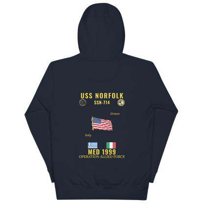 USS Norfolk (SSN-714) 1999 Med Cruise Hoodie