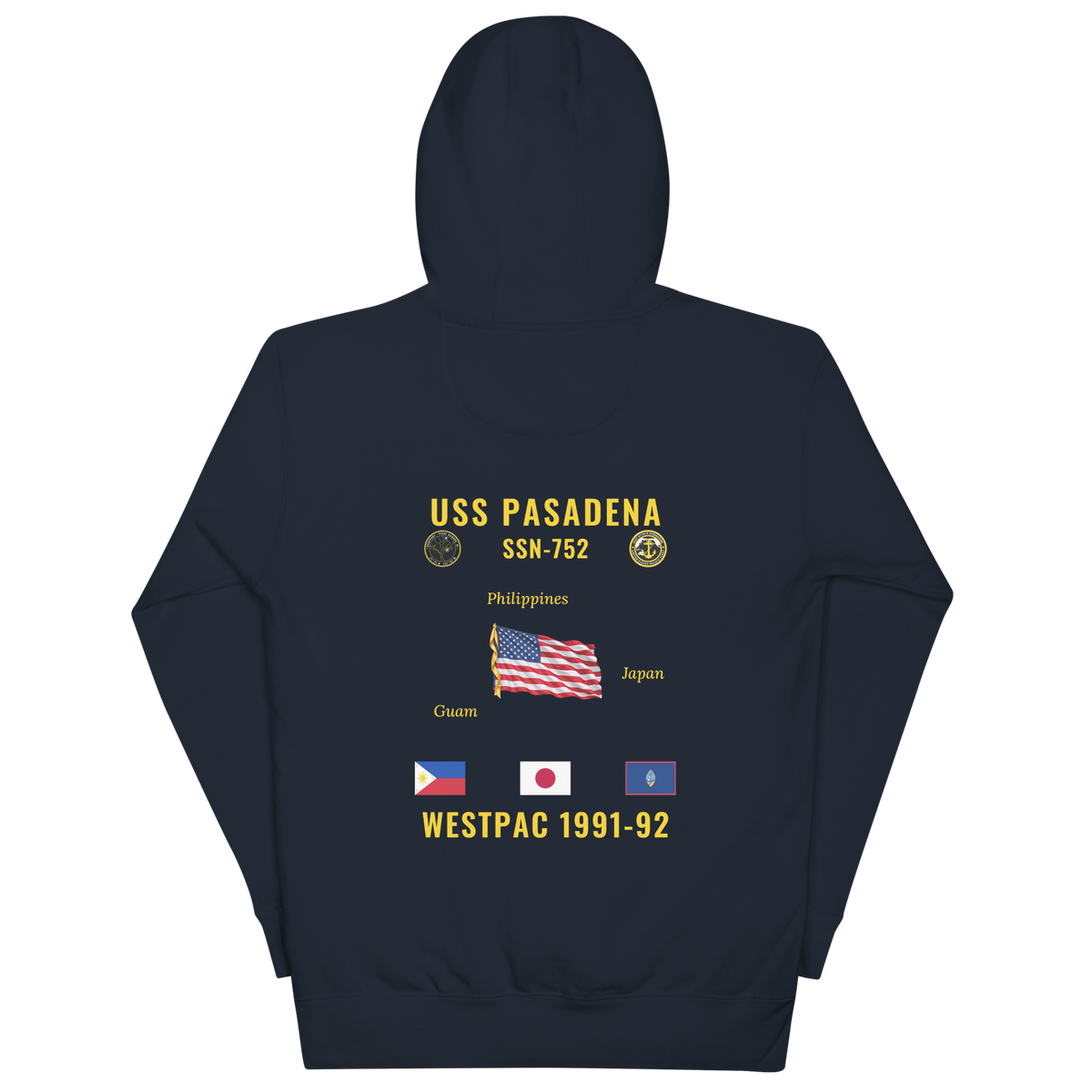 USS Pasadena (SSN-752) 1991-92 WestPac Cruise Hoodie