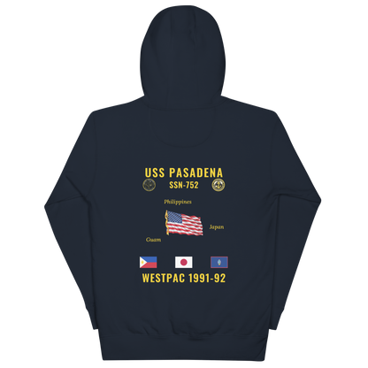 USS Pasadena (SSN-752) 1991-92 WestPac Cruise Hoodie
