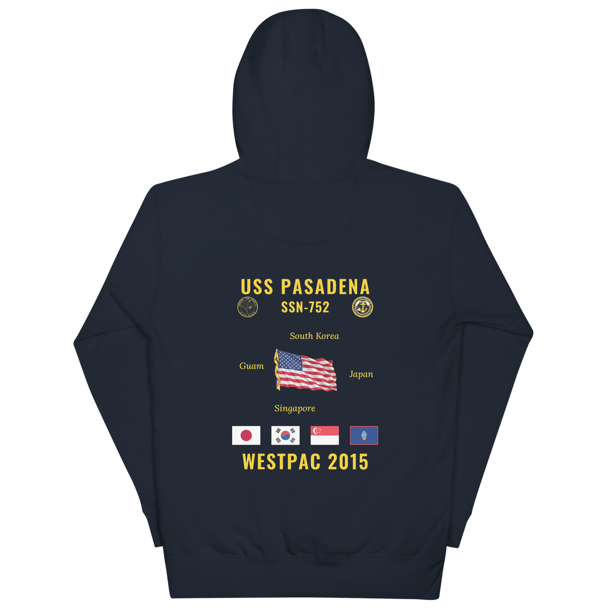 USS Pasadena (SSN-752) 2015 WestPac Cruise Hoodie