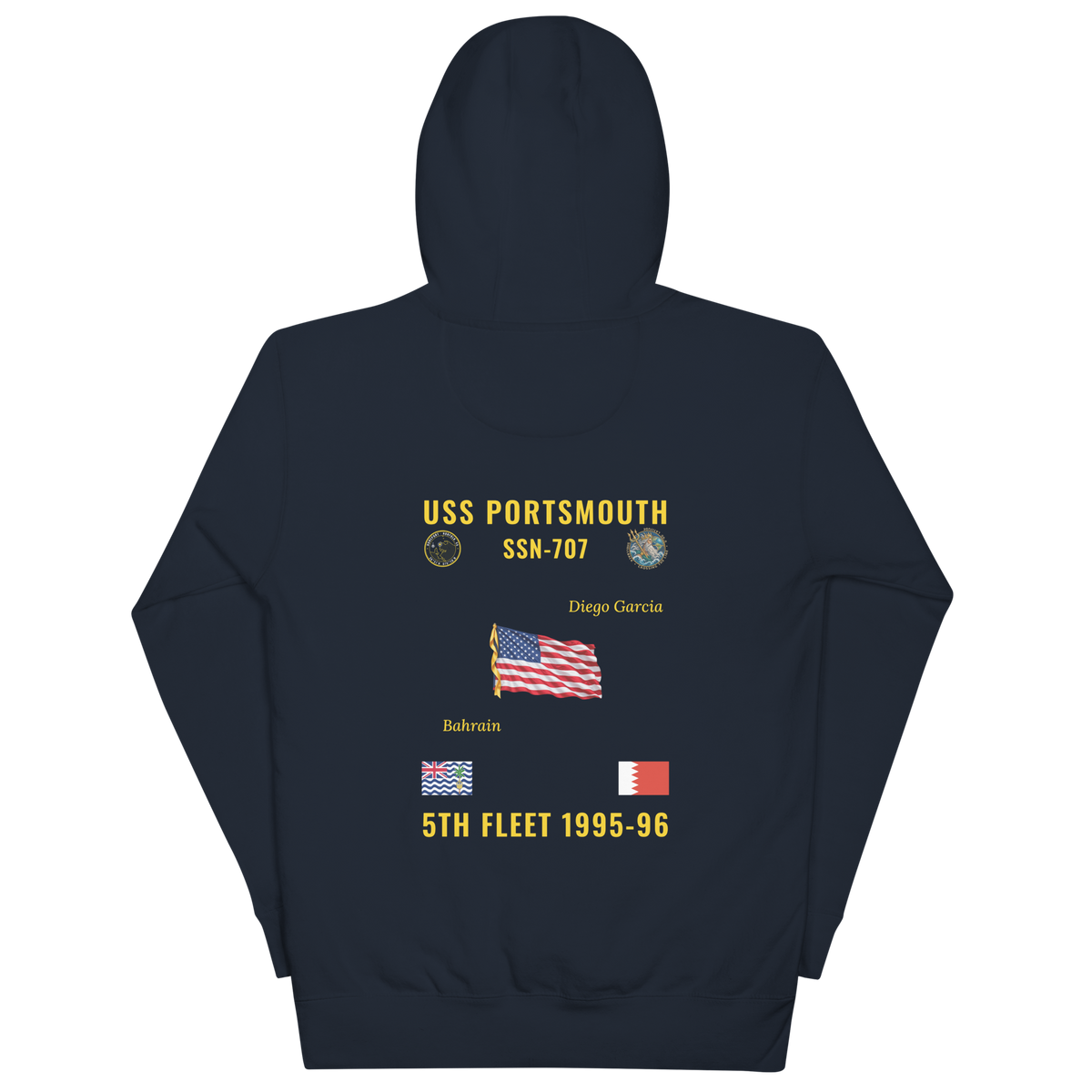 USS Portsmouth (SSN-707) 1995-96 5th Fleet Cruise Hoodie