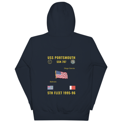 USS Portsmouth (SSN-707) 1995-96 5th Fleet Cruise Hoodie