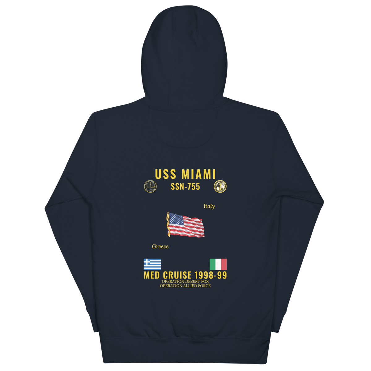 USS Miami (SSN-755) 1998-99 Med Cruise Hoodie