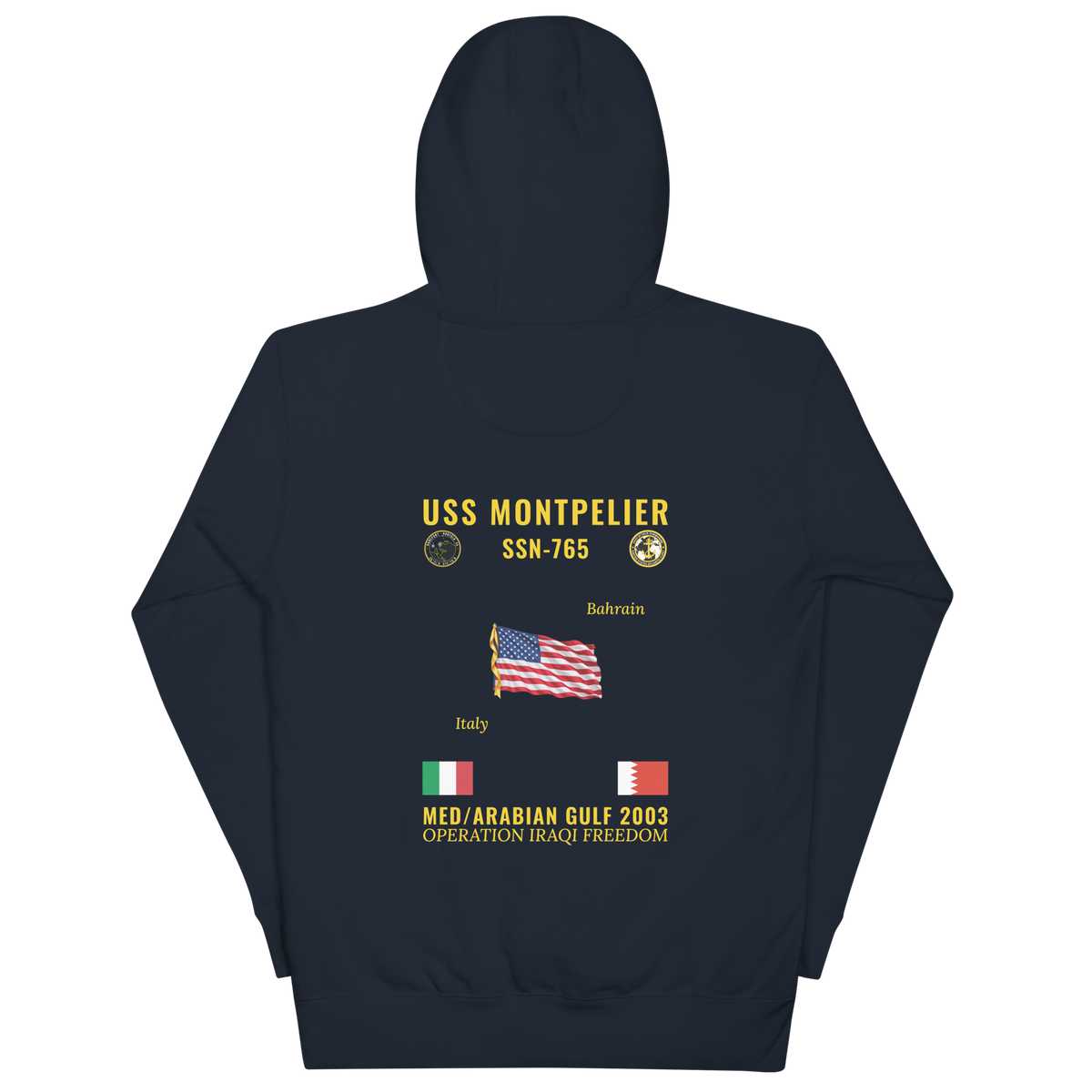 USS Montpelier (SSN-765) 2003 Med/Arabian Gulf Cruise Hoodie