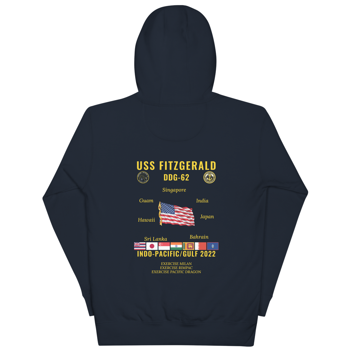 USS Fitzgerald (DDG-62) 2022 Indo-pacific/Gulf Cruise Hoodie