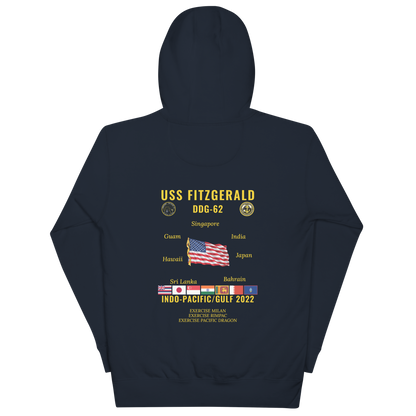 USS Fitzgerald (DDG-62) 2022 Indo-pacific/Gulf Cruise Hoodie