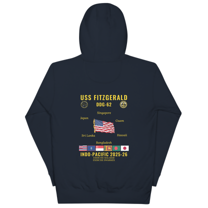 USS Fitzgerald (DDG-62) 2025-26 Indo-pacific Cruise Hoodie