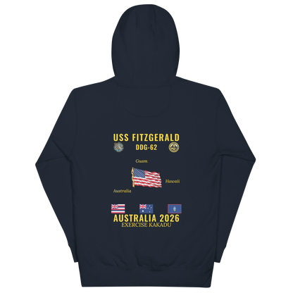 USS Fitzgerald (DDG-62) 2026 Australia Cruise Hoodie