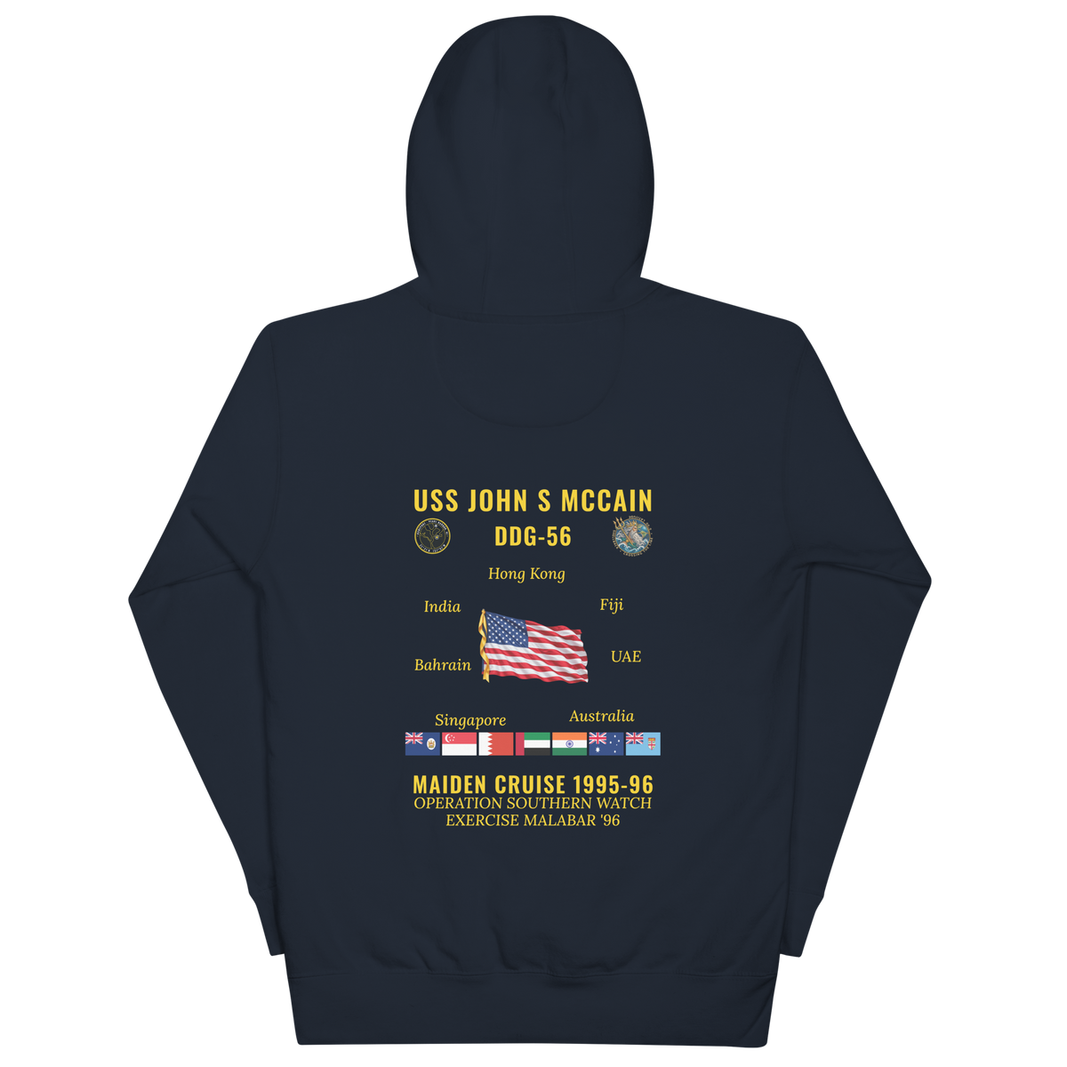 USS John S McCain (DDG-56) 1995-96 Maiden Cruise Hoodie