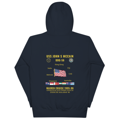 USS John S McCain (DDG-56) 1995-96 Maiden Cruise Hoodie