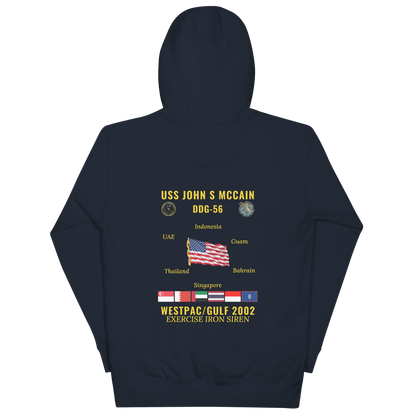 USS John S McCain (DDG-56) 2002 WestPac/Gulf Cruise Hoodie