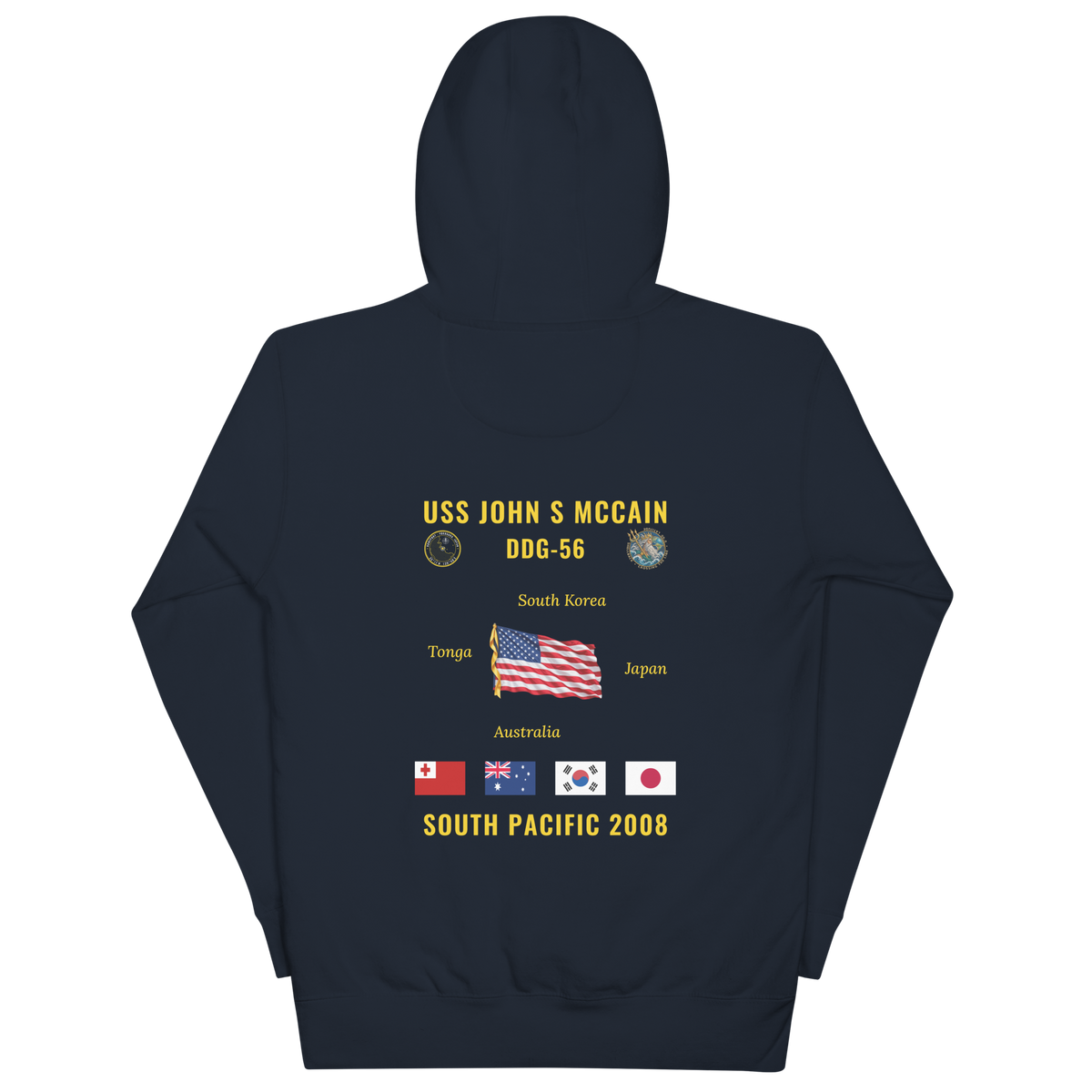 USS John S McCain (DDG-56) 2008 South Pacific Cruise Hoodie