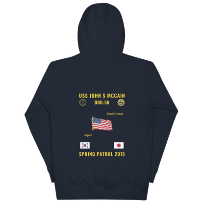 USS John S McCain (DDG-56) 2015 Spring Patrol Cruise Hoodie