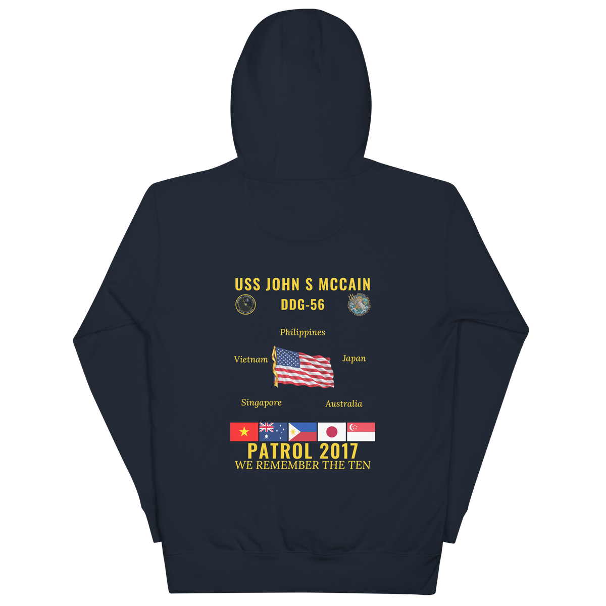 USS John S McCain (DDG-56) 2017 Patrol Cruise Hoodie