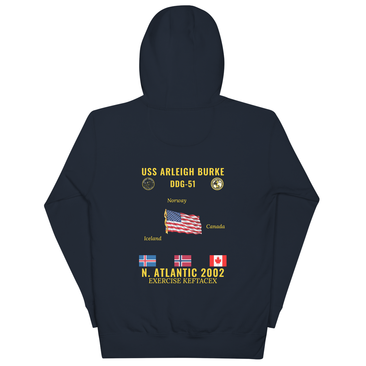 USS Arleigh Burke (DDG-51) 2002 N. Atlantic Cruise Hoodie