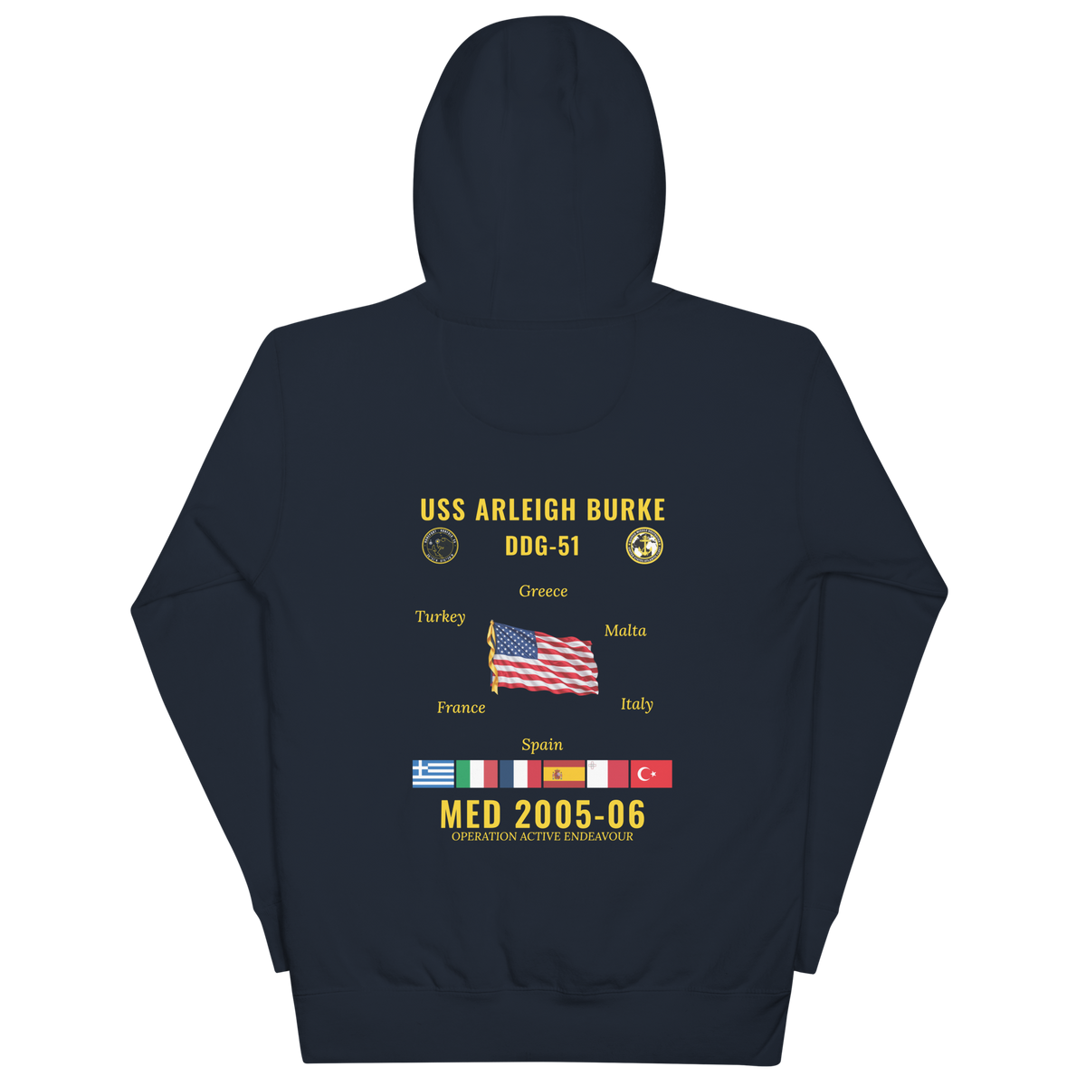 USS Arleigh Burke (DDG-51) 2005-06 Med Cruise Hoodie