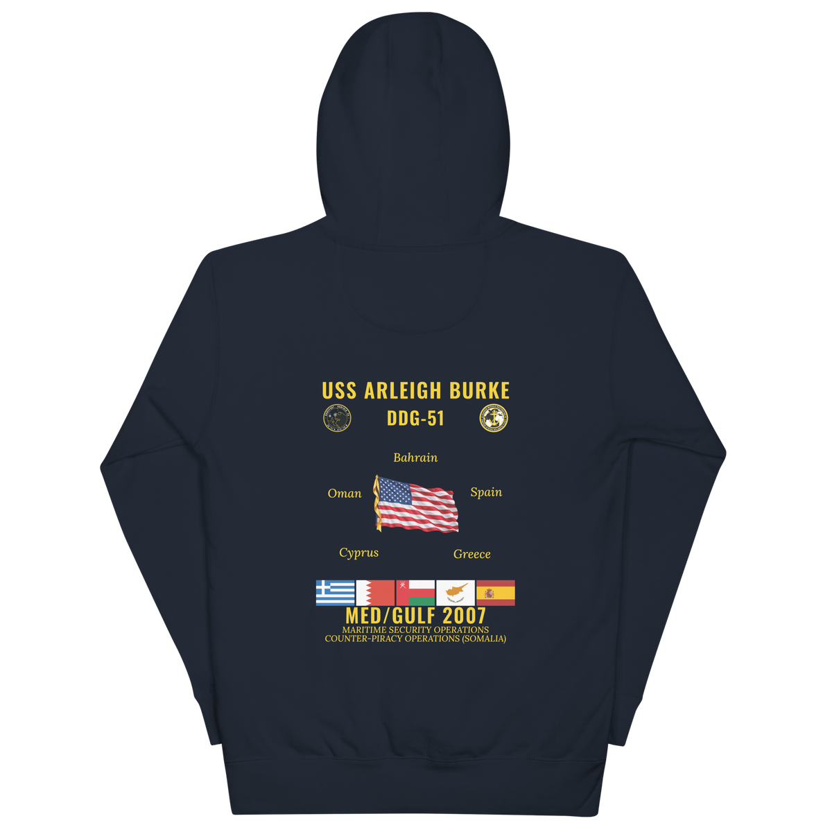 USS Arleigh Burke (DDG-51) 2007 Med/Gulf Cruise Hoodie