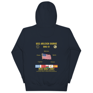 USS Arleigh Burke (DDG-51) 2007 Med/Gulf Cruise Hoodie
