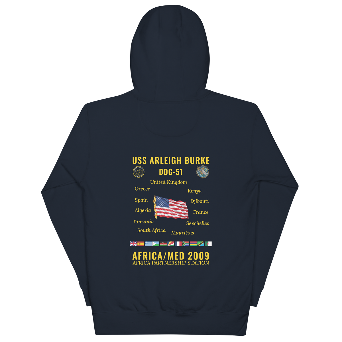 USS Arleigh Burke (DDG-51) 2009 Africa/Med Cruise Hoodie