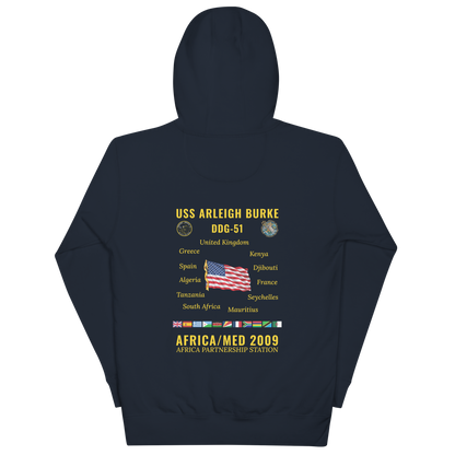 USS Arleigh Burke (DDG-51) 2009 Africa/Med Cruise Hoodie