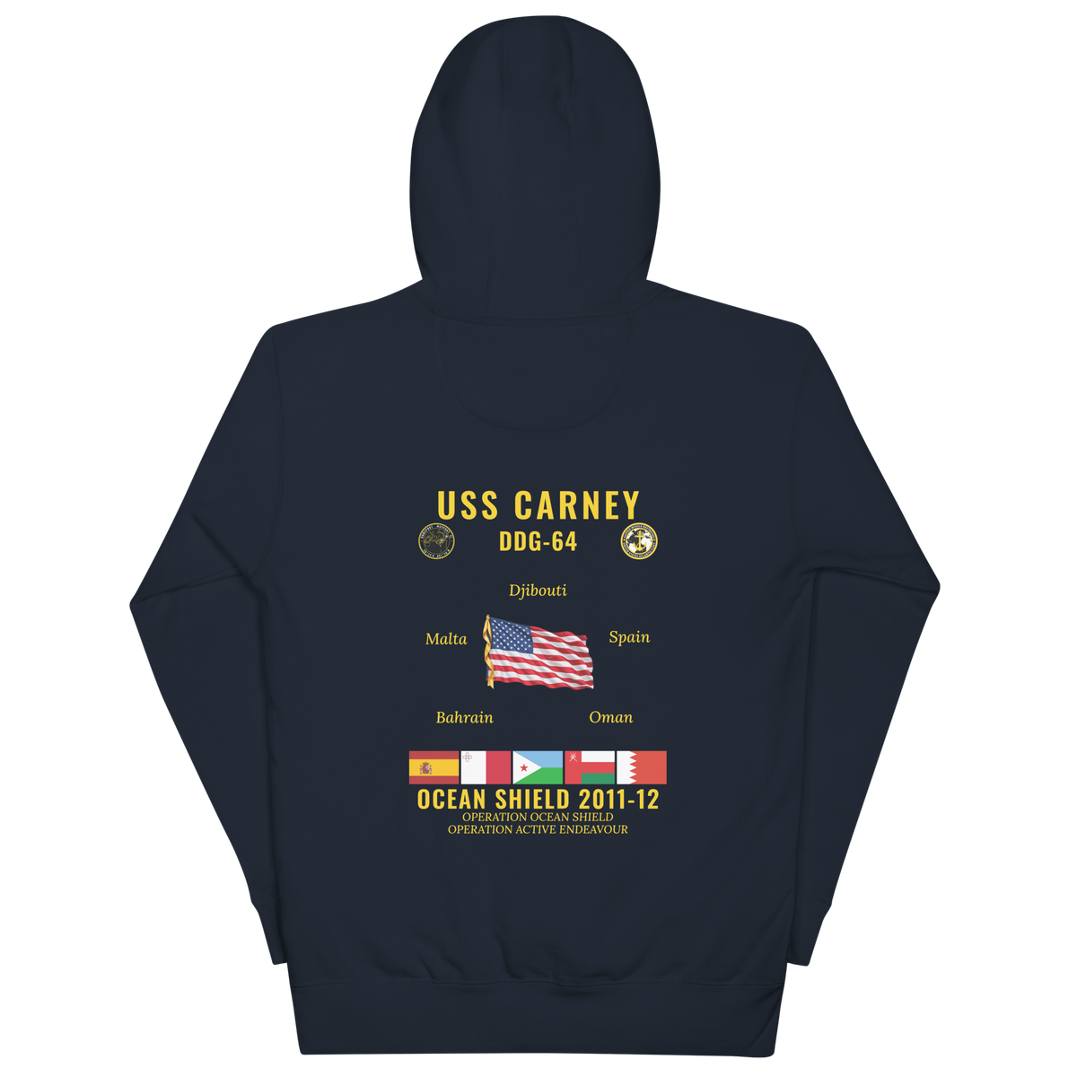 USS Carney (DDG-64) 2011-12 Ocean Shield Cruise Hoodie