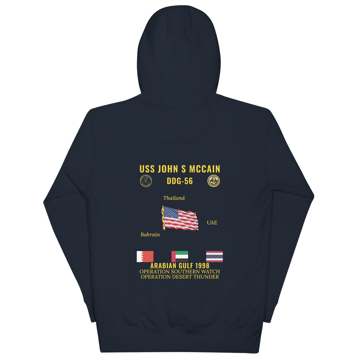 USS John S McCain (DDG-56) 1998 Arabian Gulf Cruise Hoodie
