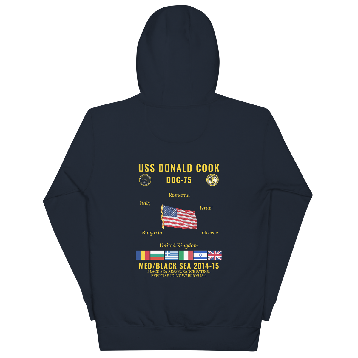 USS Donald Cook (DDG-75) 2014-15 Med/Black Sea Cruise Hoodie