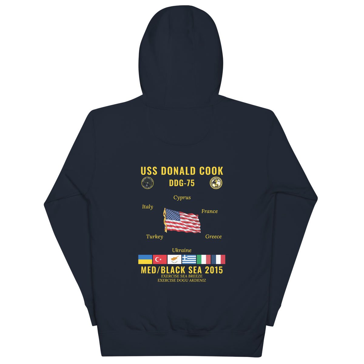 USS Donald Cook (DDG-75) 2015 Med/Black Sea Cruise Hoodie