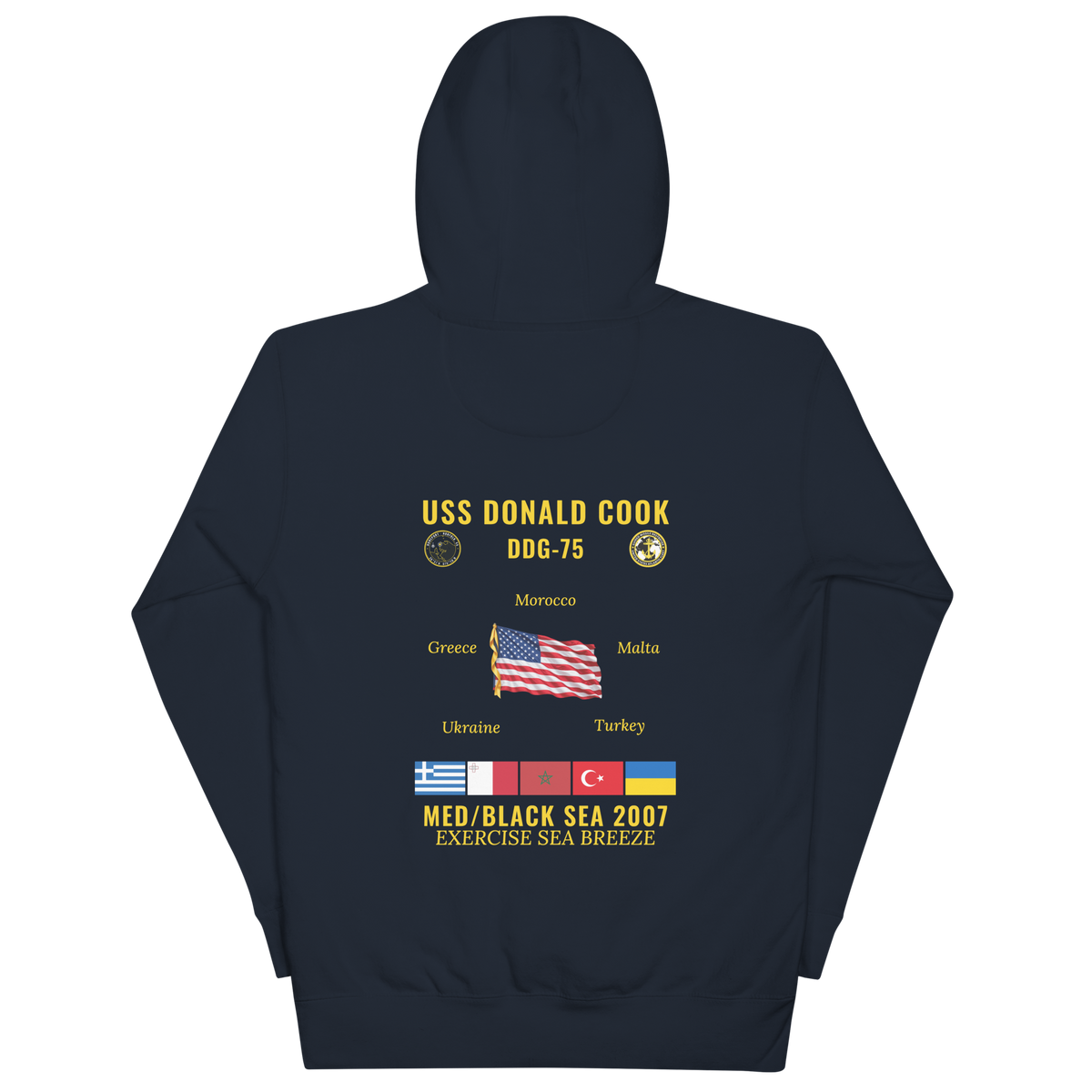 USS Donald Cook (DDG-75) 2007 Med/Black Sea Cruise Hoodie