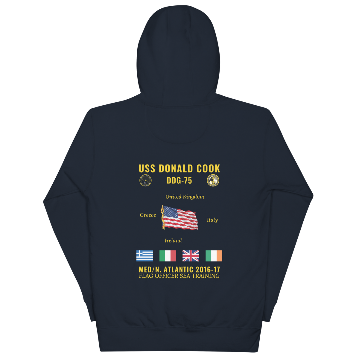 USS Donald Cook (DDG-75) 2016-17 Med/N. Atlantic Cruise Hoodie