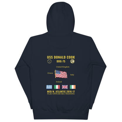 USS Donald Cook (DDG-75) 2016-17 Med/N. Atlantic Cruise Hoodie
