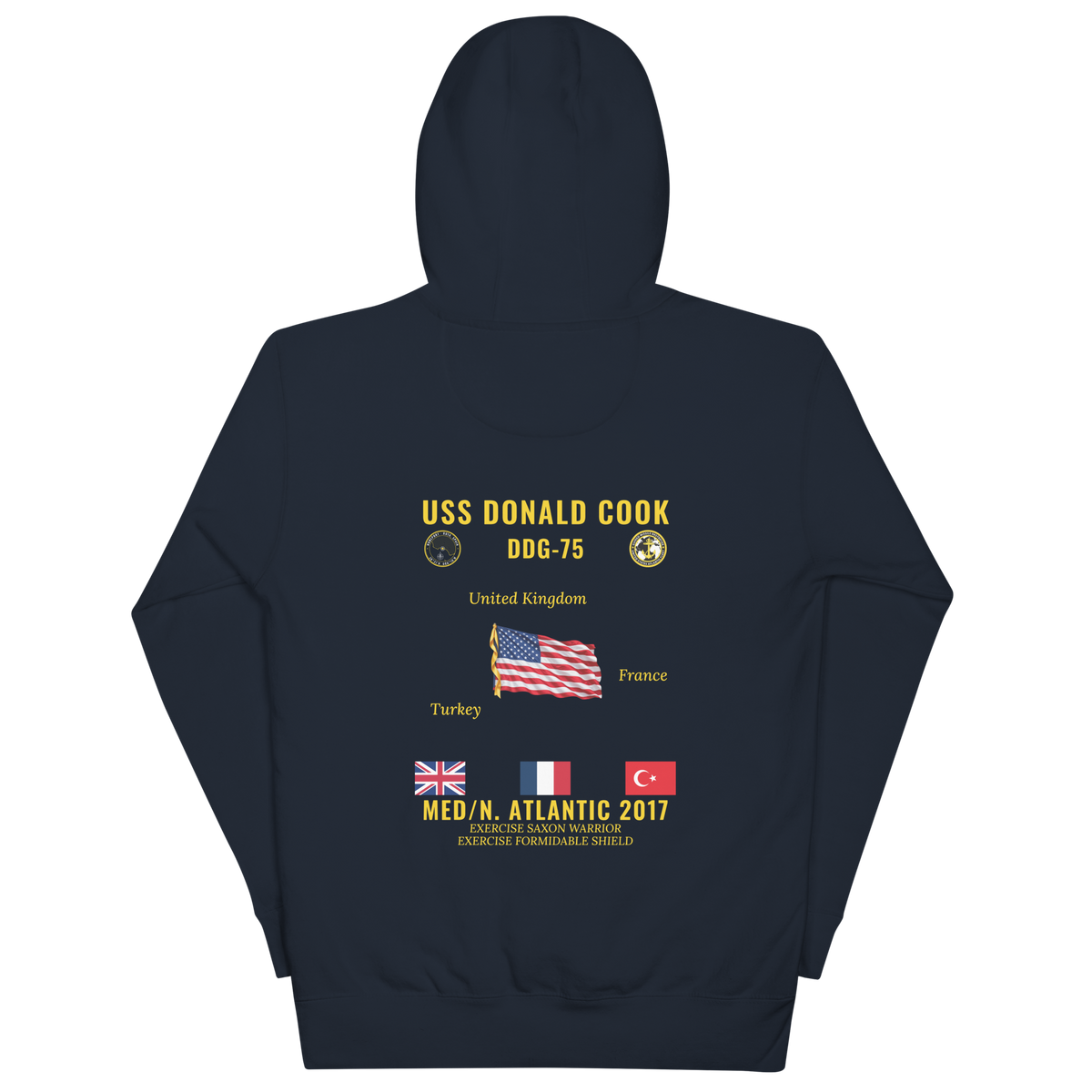USS Donald Cook (DDG-75) 2017 Med/N. Atlantic Cruise Hoodie