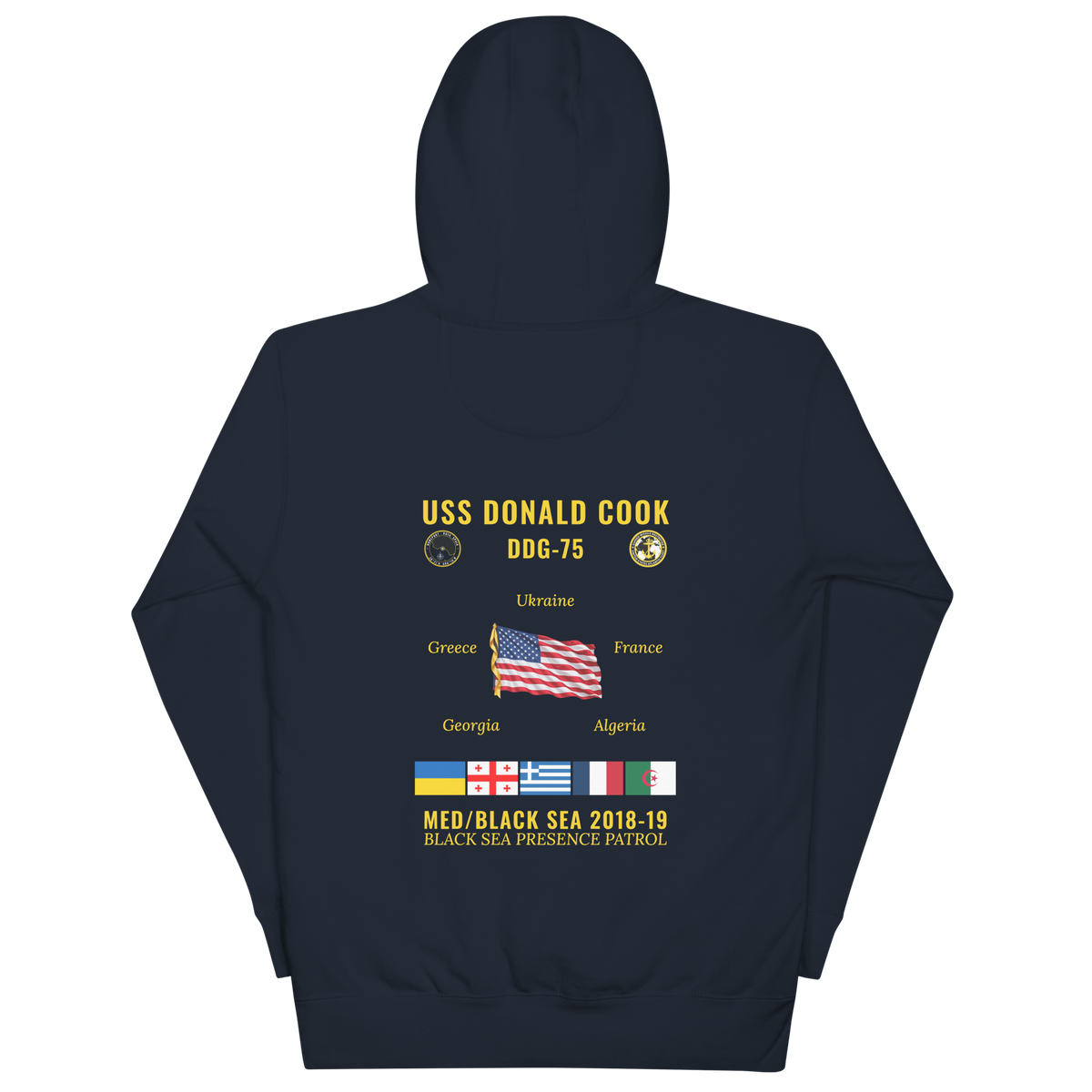USS Donald Cook (DDG-75) 2018-19 Med/Black Sea Cruise Hoodie